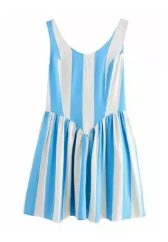 Повседневное платье TALL FIT - SLEEVELESS SCOOP NECK WAISTED Next, синий