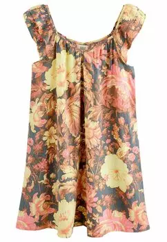 Повседневное платье TALL FIT -V-NECK RUFFLE SLEEVE Next, синий