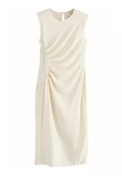 Повседневное платье TALL - SLEEVELESS COLUMN ROUCHED MIDI Next, бежевый