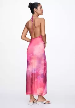 Повседневное платье TIE DYE PULL&BEAR, розовый