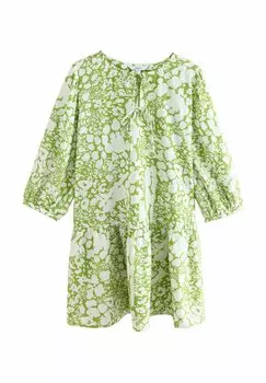 Повседневное платье TIE FRONT TIERED Next, зеленый