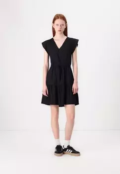 Повседневное платье TIE WAIST MINI GAP, черный