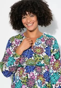 Повседневное платье TOTENKOPF-ALLOVERDRUCK, LANGARM Angel of Style, светло-голубой