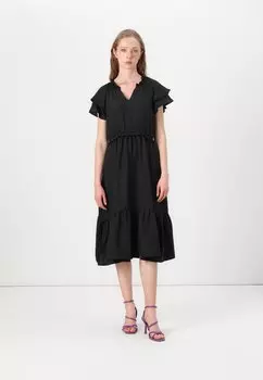 Повседневное платье TRAIN FRILL MIDI DRESS JDY, черный