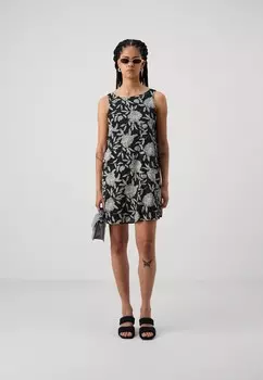Повседневное платье TRAPEZE TEXTURE SHORT DRESS Abercrombie & Fitch, антрацит