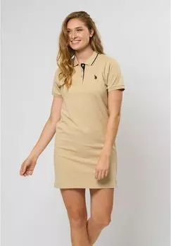 Повседневное платье U.S. Polo Assn., бежевый