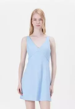 Повседневное платье V NECK SHORT DRESS Abercrombie & Fitch, Light Blue