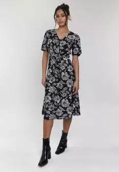 Повседневное платье V NECK SHORT SLEEVE MIDI South Beach, цвет Monochrome