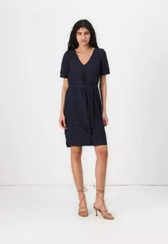 Повседневное платье VIAMALINA V NECK VILA, темно-синий