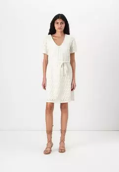 Повседневное платье VIAMALINA V NECK VILA, кремовый