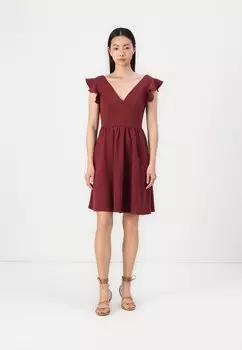Повседневное платье VICLARA FLOUNCE SLEEVES DRESS VILA, винно-красный