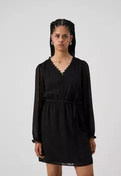 Повседневное платье VIDOBBA V NECK DETAIL SHORT DRESS VILA, черный