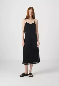 Повседневное платье VILIBERINA U-NECK MIDI SLIP VILA, черный