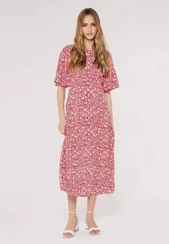 Повседневное платье VINTAGE DITSY Apricot, красный