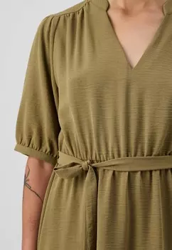 Повседневное платье VISERENA 2/4 V NECK SHORT DRESS VILA, оливковый