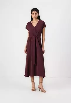 Повседневное платье VMALVA V NECK MIDI DRESS Vero Moda, бургундия