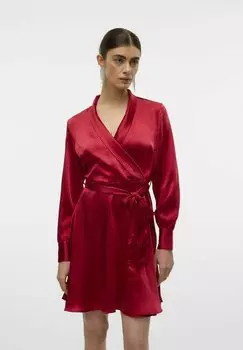 Повседневное платье VMBEA KURZES Vero Moda, темно-красный