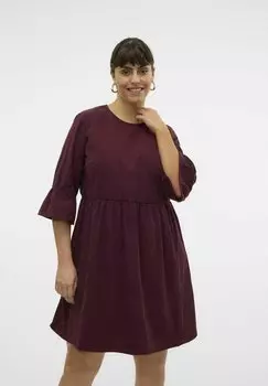 Повседневное платье VMCVILJA Vero Moda Curve, винно-красный