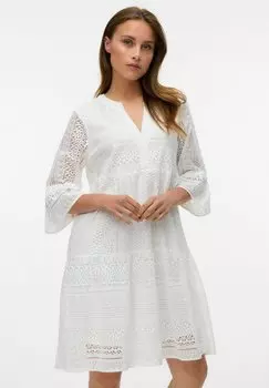 Повседневное платье VMHONEY V-NECK Vero Moda, белый