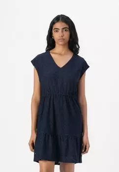 Повседневное платье VMKIM V NECK SHORT DRESS Vero Moda, темно-синий