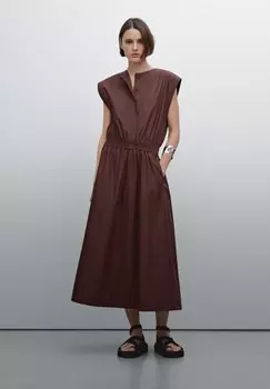 Повседневное платье WITH ELASTICATED WAISTBAND Massimo Dutti, винно-красный