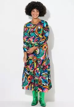 Повседневное платье WITH EYE PATTERN AND FRILLS Angel of Style, черный