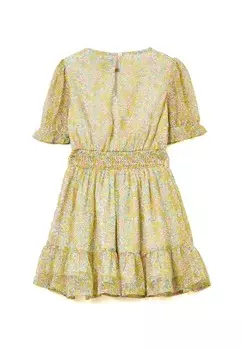 Повседневное платье With Floral Pattern And Flounce OVS, желтое