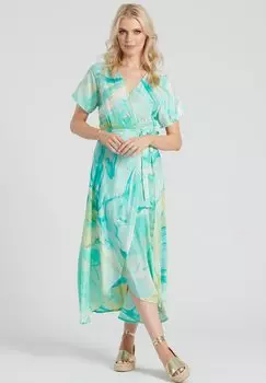 Повседневное платье WRAP TIE DYE South Beach, бирюзовый