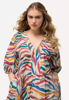 Повседневное платье ZEBRA PRINT BALLOON SLEEVE Ulla Popken, кремовый