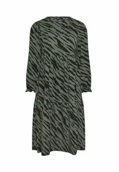 Повседневное платье ZEBRA PRINT TEXTURED MID Yours Clothing, зеленый