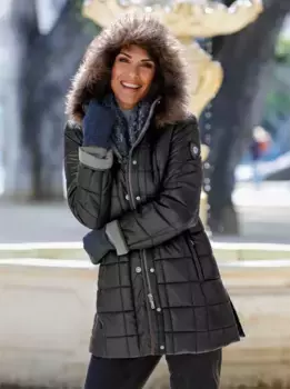 Повседневного образа стеганая куртка с капюшоном Casual Looks, черный