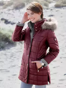 Повседневного образа стеганая куртка с капюшоном Casual Looks, бордовый