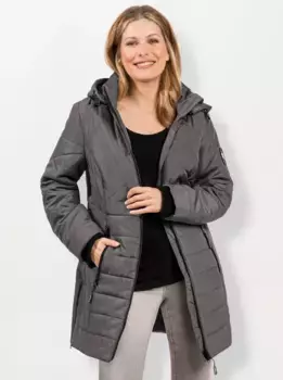 Повседневного образа стеганая куртка с капюшоном Casual Looks, антрацит