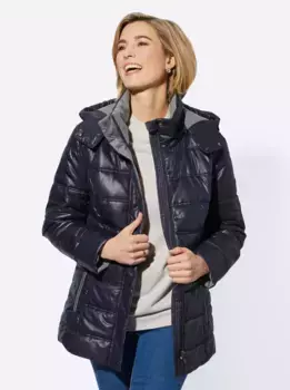 Повседневного образа стеганая куртка с капюшоном Casual Looks, цвет морской волны