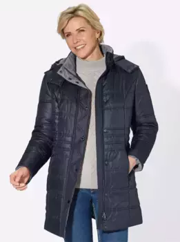 Повседневного образа стеганая куртка с капюшоном Casual Looks, цвет морской волны