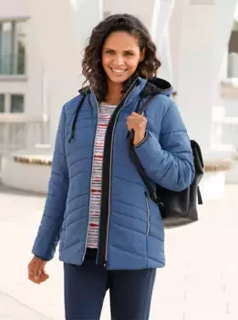 Повседневного образа стеганая куртка с капюшоном Casual Looks, джинсовый