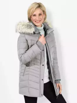 Повседневного образа стеганая куртка с капюшоном Casual Looks, серый