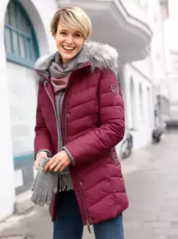 Повседневного образа стеганая куртка с капюшоном Casual Looks, бордовый