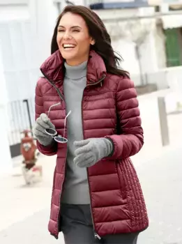 Повседневного образа стеганая куртка с капюшоном Casual Looks, бордовый