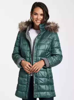 Повседневного образа стеганая куртка с капюшоном Casual Looks, зеленый