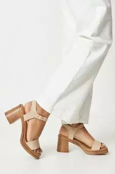 Повседневные босоножки на платформе Mora на блочном каблуке Oasis, бежевый