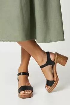Повседневные босоножки на платформе Mora на блочном каблуке Oasis, черный