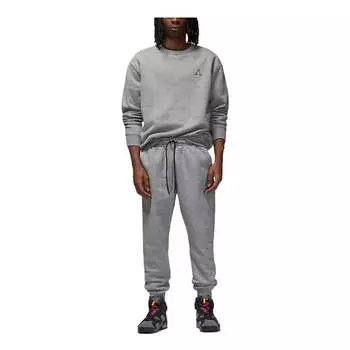 Повседневные брюки Air Jordan Solid Color Embroidered Drawstring Casual Pants/Trousers Men's Grey, серый