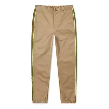 Повседневные брюки Gucci Cotton Casual Trousers With Striped Logo For Men Tawny