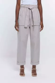 Повседневные брюки из льняного материала River Island, коричневый