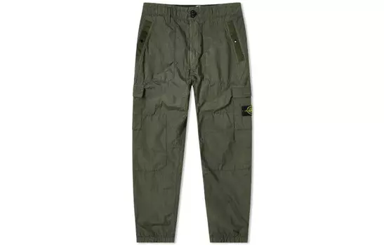Повседневные брюки мужские армейские зеленые Stone Island, зеленый