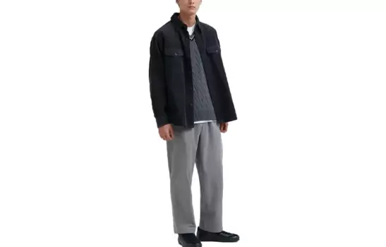 Повседневные брюки мужские дымчато-серые Uniqlo, серый