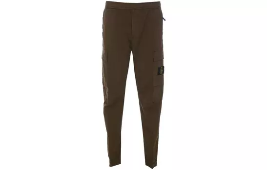Повседневные брюки мужские оливково-зеленые Stone Island, оливково-зеленый
