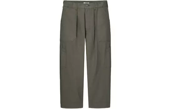 Повседневные брюки мужские оливковые Uniqlo, оливковый