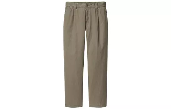 Повседневные брюки мужские оливковые Uniqlo, оливковый